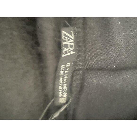 ZARA Hoodie Sweatshirt Womens Large Black Pullover Fleece Minimalist Nuetral - Picture 4 of 9